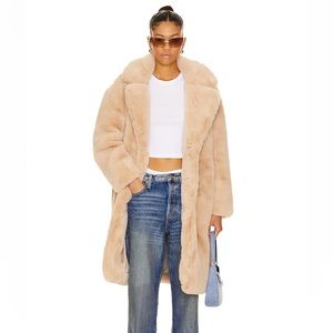 Blank NYC faux fur longline coat